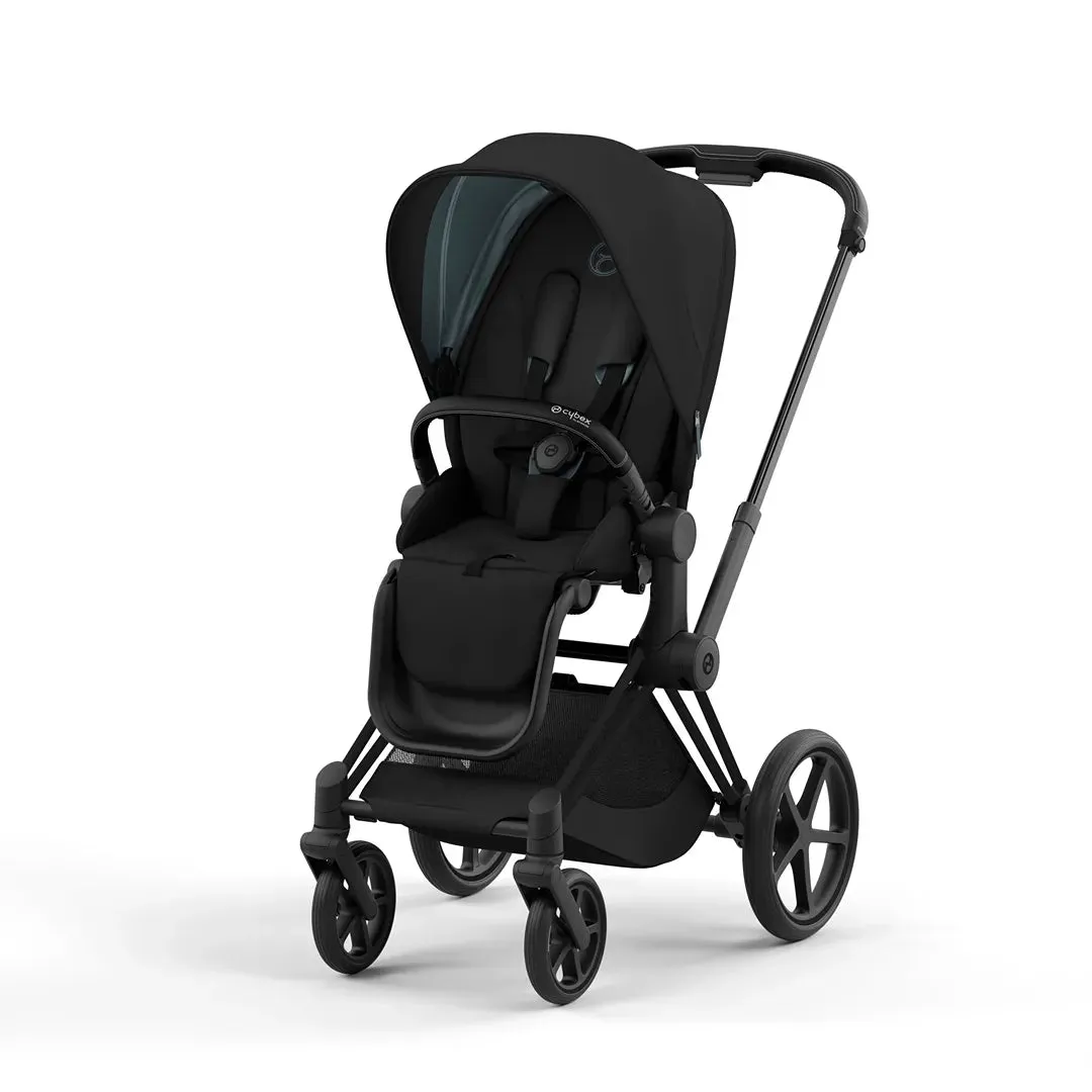 E-Priam Smart Electric Stroller   Free Carry Cot - Matte Black/Deep Black