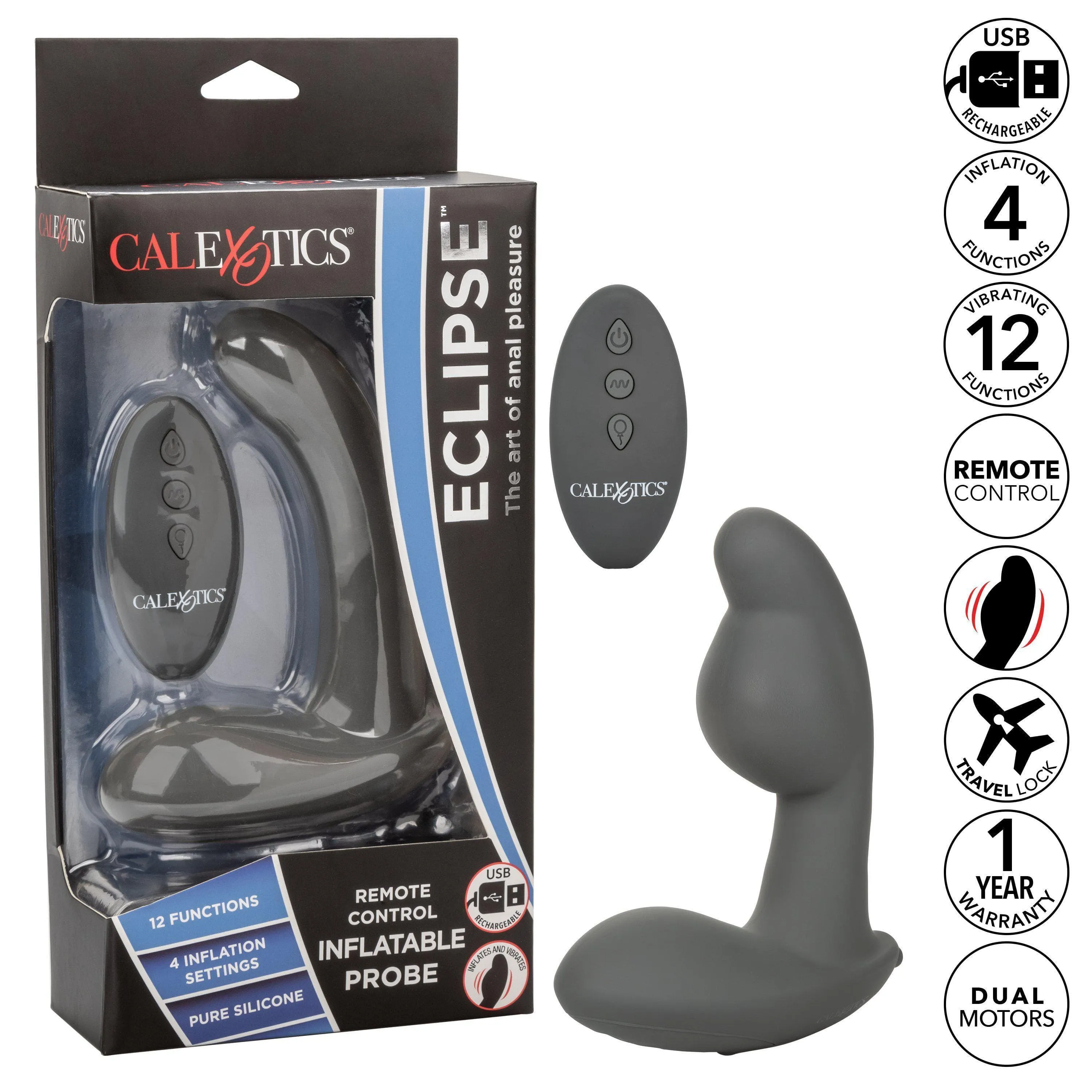 Eclipse Remote Control Inflatable Silicone Anal Probe