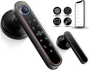 Fingerprint Door Knob, Full Function 5-In-1 Smart Door Knob, Fingerprint Door Lock for Bedroom, Office, Hotel, Pantry, Fingerprint Door Handle, Tuya App, 2 IC Card