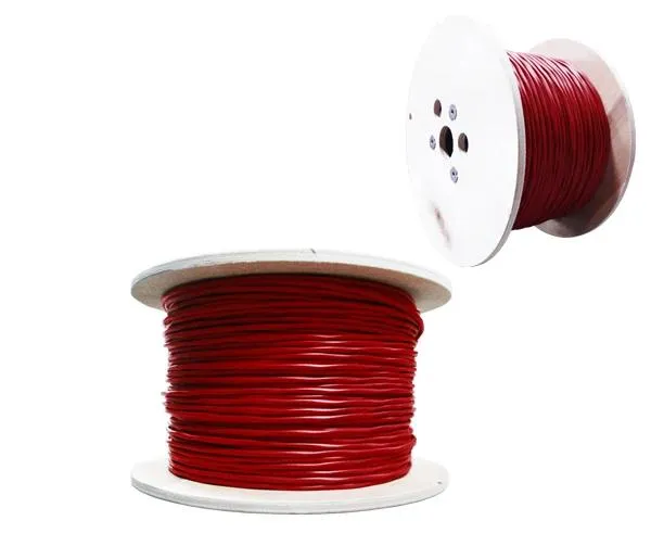 Fire Alarm Cable: FPLP Unshielded Plenum - Data Grade, 16/2 AWG Solid Bare Copper Conductors, Red Jacket, 1000 Feet Length