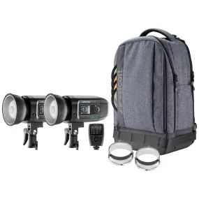 FJ400 Strobe 2-Light Backpack Kit with FJ-X3 S Wireless Trigger for Sony Cameras