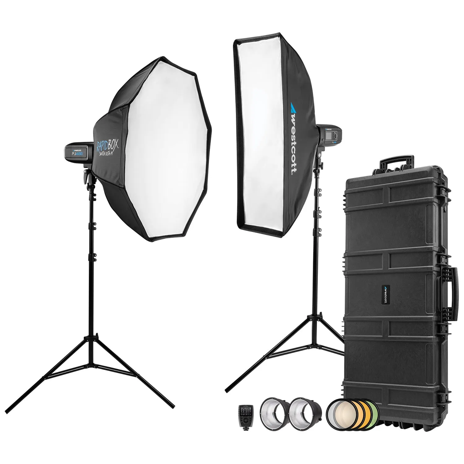 FJ400 Strobe 2-Light Location Hard Case Kit with FJ-X3 S Wireless Trigger for Sony Cameras