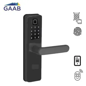 GAAB - R750-00 - Electronic Keyless Smart Door Mortise Lock - Bluetooth / Fingerprint - Black - Entrance - Euro Style