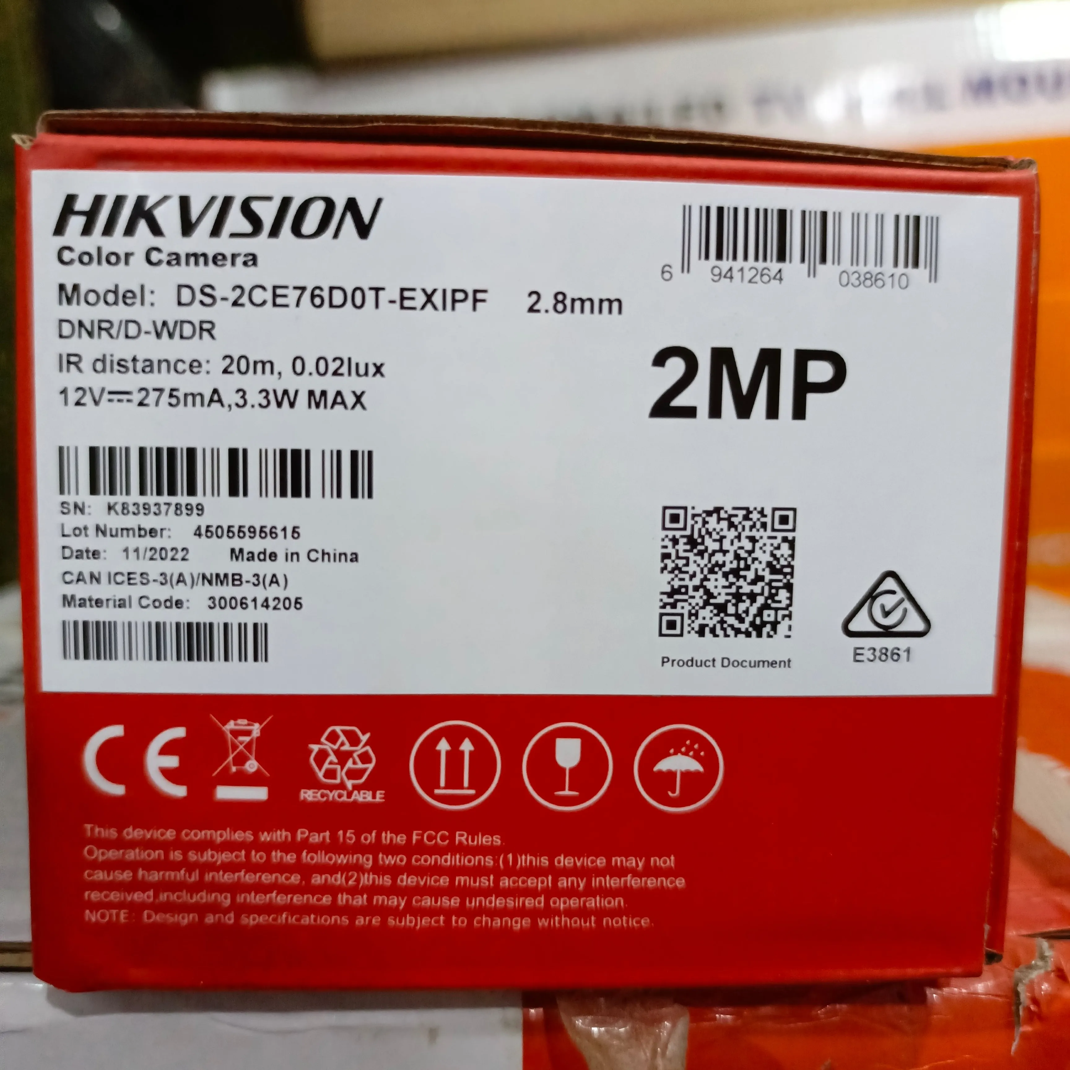 HIKVISION EXIR Turret HD-TVI Color Camera (2.8mm 2MP Lens) - Brand New