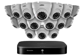 Home Security System with 4K DVR, Sixteen 1080p Outdoor Metal Cameras, 3TB Hard Drive, 130ft Night Vision