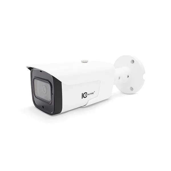 IC Realtime - AVS-B8712SL-DP / 8MP HDAVS Indoor/Outdoor Mid Size Bullet Camera / I-SnIPer / 3.7-11mm Motorized Lens (112A° - 46A°) / 262 Feet Smart IR / Dual Volt