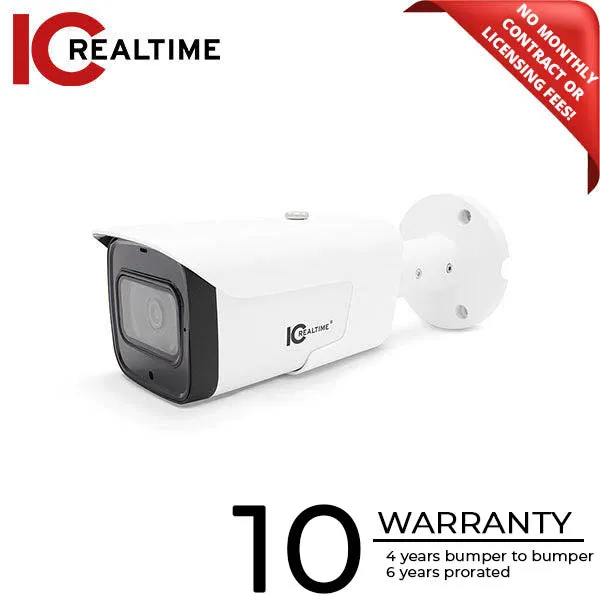 IC Realtime - AVS-B8712SL-DP / 8MP HDAVS Indoor/Outdoor Mid Size Bullet Camera / I-SnIPer / 3.7-11mm Motorized Lens (112A° - 46A°) / 262 Feet Smart IR / Dual Volt