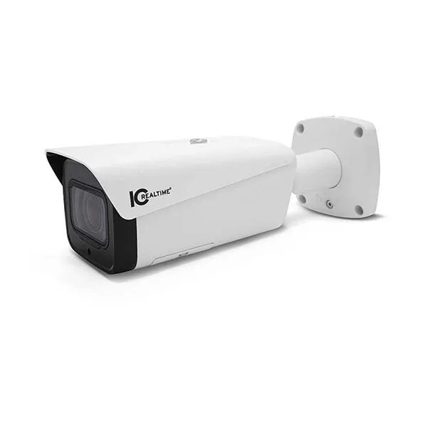 IC Realtime - IPEL-B40V-IRW1-AI / 4MP IP Indoor/Outdoor Full Size Bullet Camera / 2.7-12mm Motorized Lens (114 - 47 AOV) / 64 Ft Smart IR / POE / AI