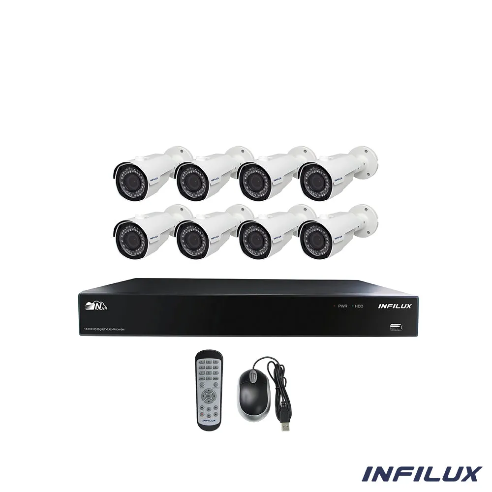 Infilux 16-Channel 4MP Surveillance Kit with 3.6mm Bullet IP Cameras