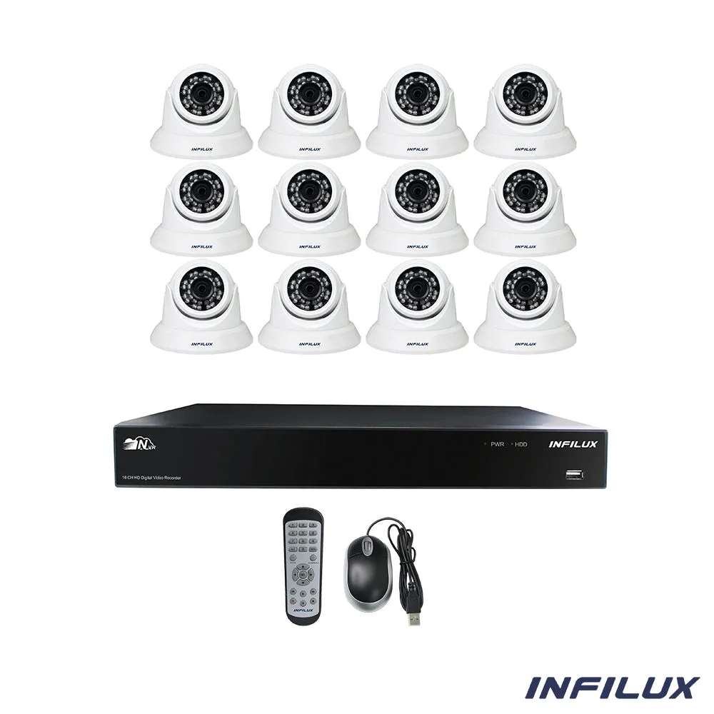 Infilux 16-Channel 4MP Surveillance Kit with 3.6mm Dome IP Cameras