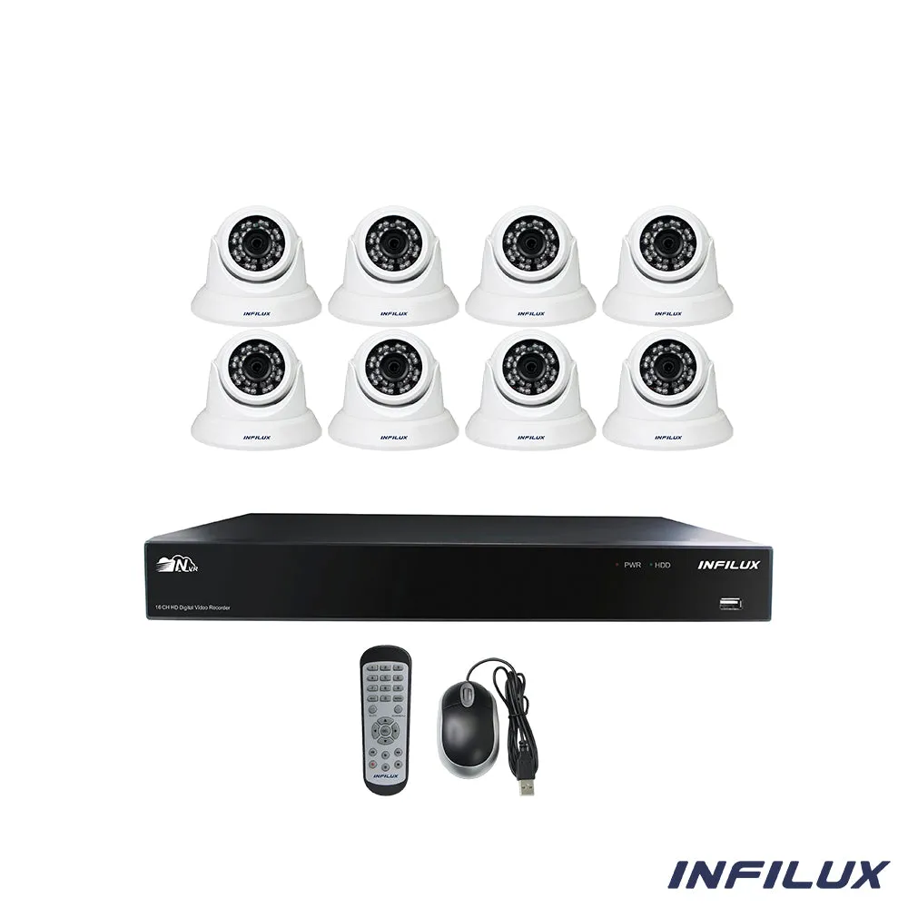 Infilux 16-Channel 4MP Surveillance Kit with 3.6mm Dome IP Cameras