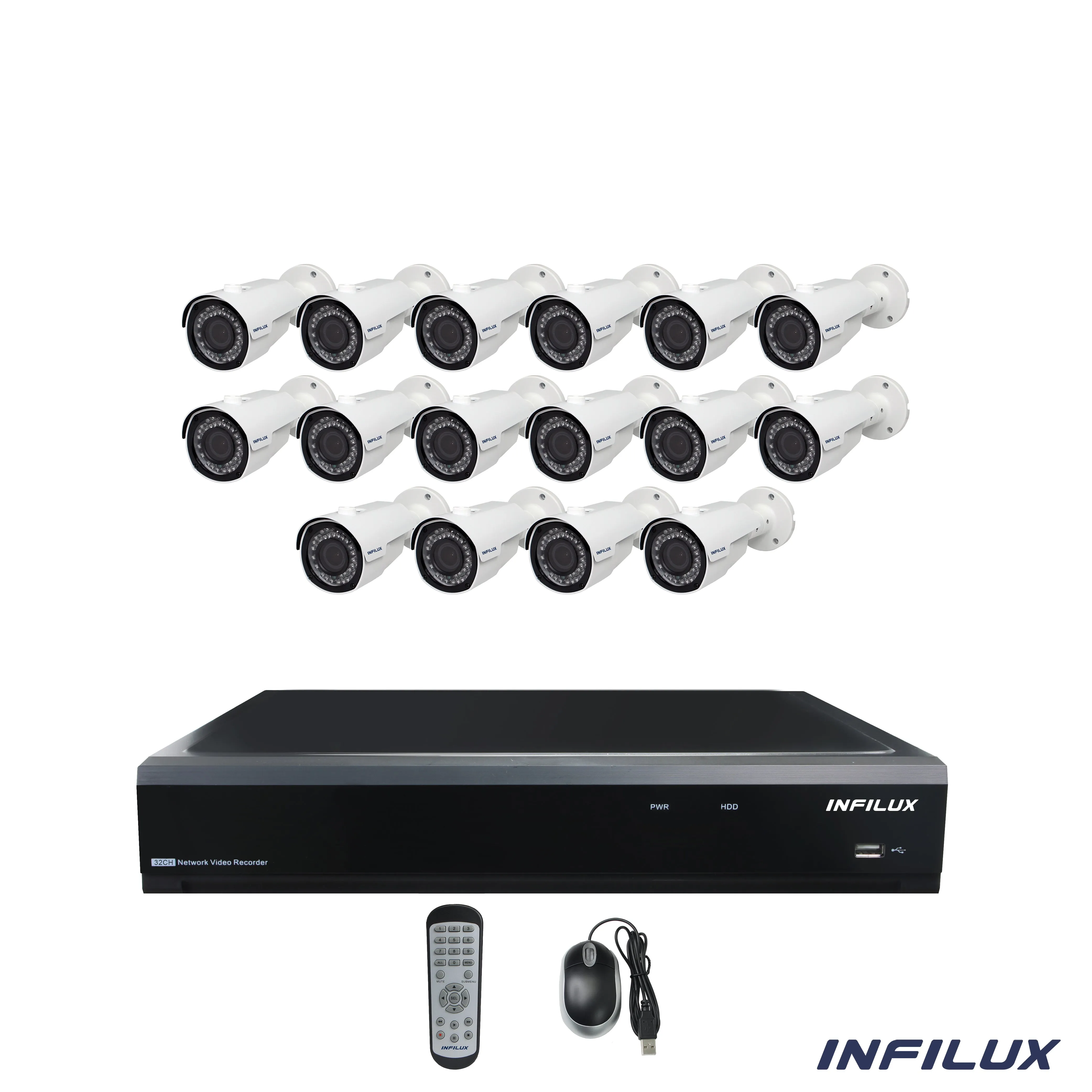 Infilux 32-Channel 4MP Surveillance Kit with 3.6mm Bullet IP Cameras