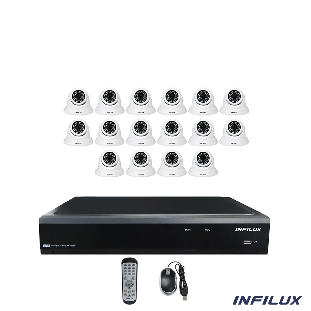 Infilux 32-Channel 4MP Surveillance Kit with 3.6mm Dome IP Cameras