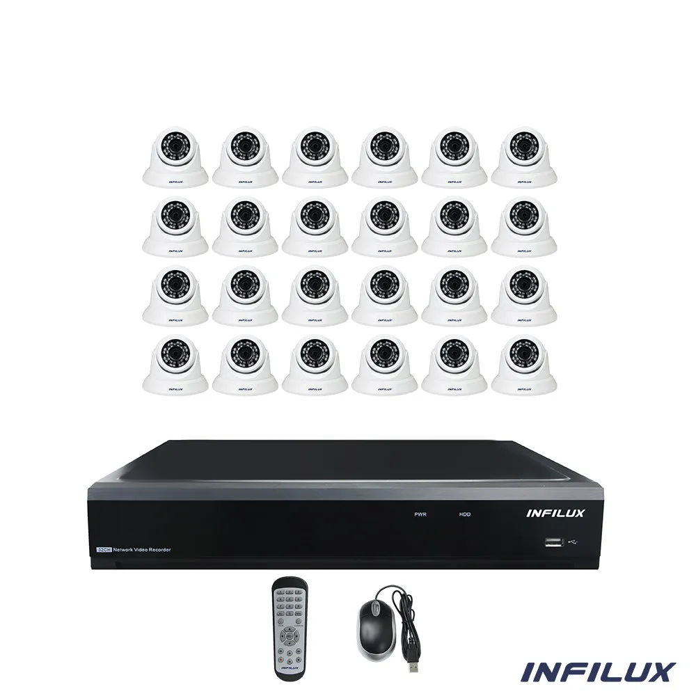 Infilux 32-Channel 4MP Surveillance Kit with 3.6mm Dome IP Cameras