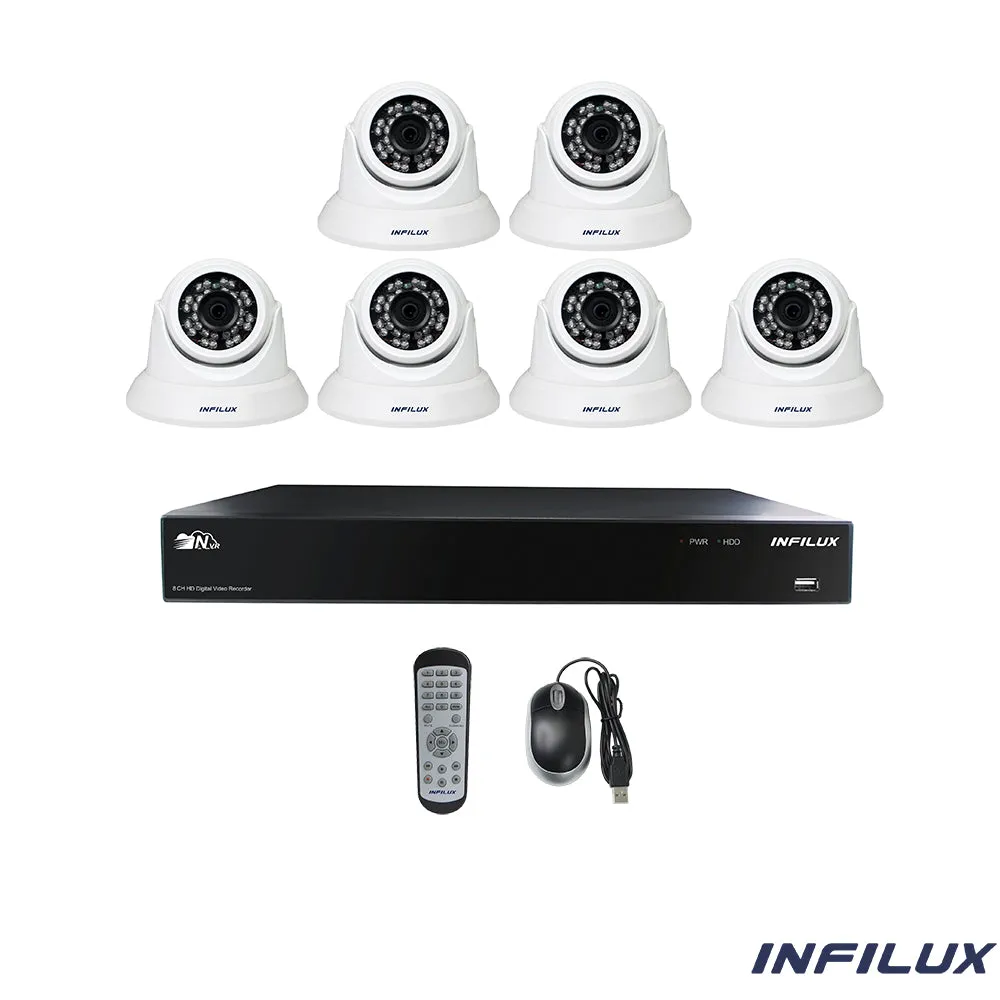 Infilux 8-Channel 4MP Surveillance Kit with 3.6mm Dome IP Cameras