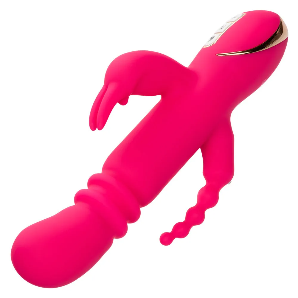 Jack Rabbit Signature Heated Silicone Triple Fantasy Rabbit - Pink