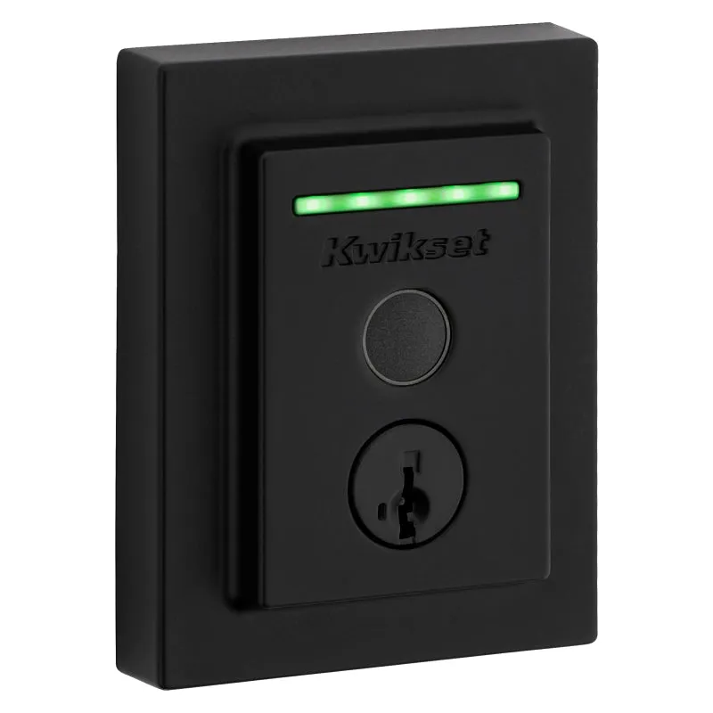 Kwikset Halo Series 959 CNT FPTR WIFI 514 Electronic Deadbolt, Matte Black, Residential, Brass/Steel, OS: Android :EA: QUANTITY: 1