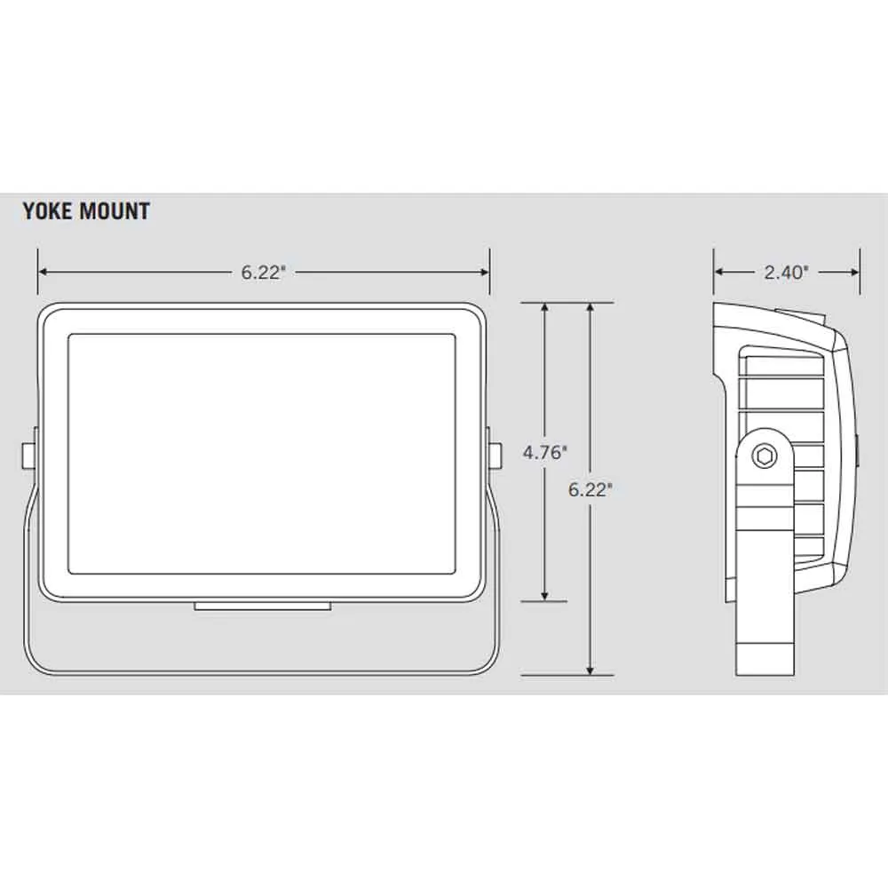 LED Flood Light With Photocell, 60 Watts, 8500 Lumens, 30K/40K/50K, 120-277V, White