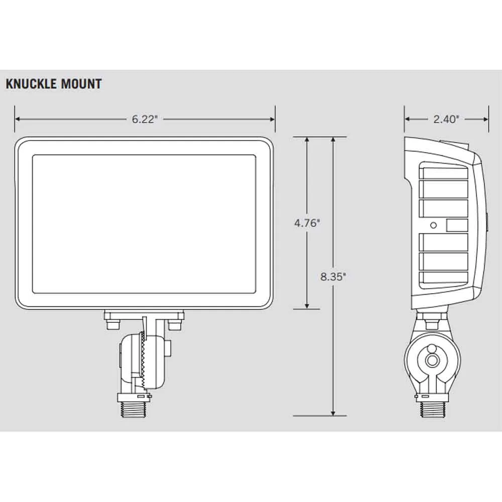 LED Flood Light With Photocell, 60 Watts, 8500 Lumens, 30K/40K/50K, 120-277V, White