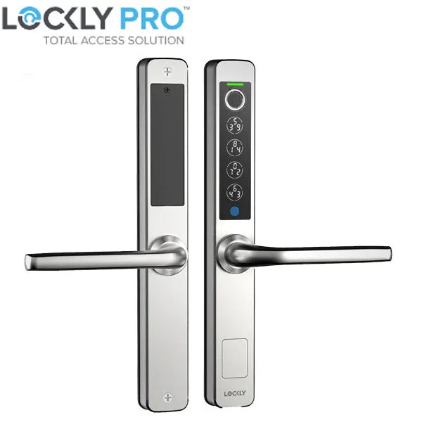 Lockly Guard -ATHENA 228SW- Narrow Stile Mortise Lever Set- Swing Edition - Biometric Fingerprint - RFID - Keypad- Wi-Fi-Bluetooth App Controlled - Optional Backset- Stainless Steel