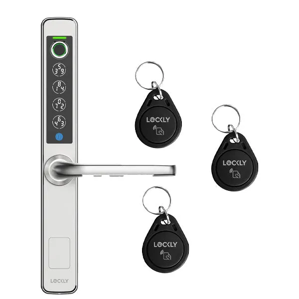 Lockly Guard -ATHENA 228SW- Narrow Stile Mortise Lever Set- Swing Edition - Biometric Fingerprint - RFID - Keypad- Wi-Fi-Bluetooth App Controlled - Optional Backset- Stainless Steel