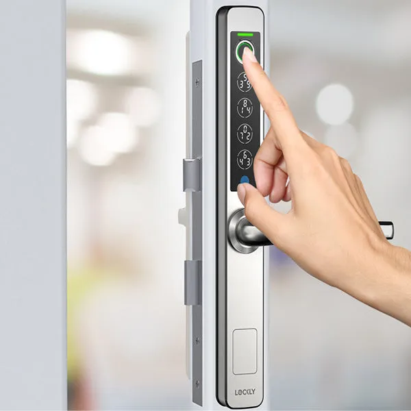 Lockly Guard -ATHENA 228SW- Narrow Stile Mortise Lever Set- Swing Edition - Biometric Fingerprint - RFID - Keypad- Wi-Fi-Bluetooth App Controlled - Optional Backset- Stainless Steel