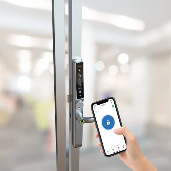 Lockly Guard -DEFENDER 238LE - Biometric Electronic Lever Set - Mortise Exit Trim Edition - RFID - Fingerprint Reader - Wi-Fi-Bluetooth App Controlled - Satin Nickel