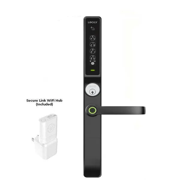 Lockly Guard -DEFENDER 238LM- Biometric Electronic Lever Set - Entry/Exit Mortise Doorman Edition - RFID - Fingerprint Reader - Wi-Fi-Bluetooth App Controlled - Matte Black