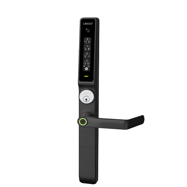 Lockly Guard -DEFENDER 238LM- Biometric Electronic Lever Set - Entry/Exit Mortise Doorman Edition - RFID - Fingerprint Reader - Wi-Fi-Bluetooth App Controlled - Matte Black