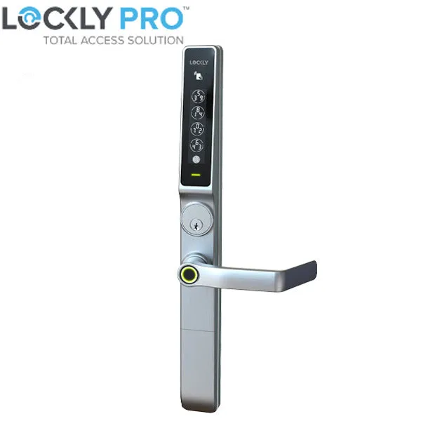 Lockly Guard -DEFENDER 238LM- Biometric Electronic Lever Set - Entry/Exit Mortise Doorman Edition - RFID - Fingerprint Reader - Wi-Fi-Bluetooth App Controlled - Satin Nickel