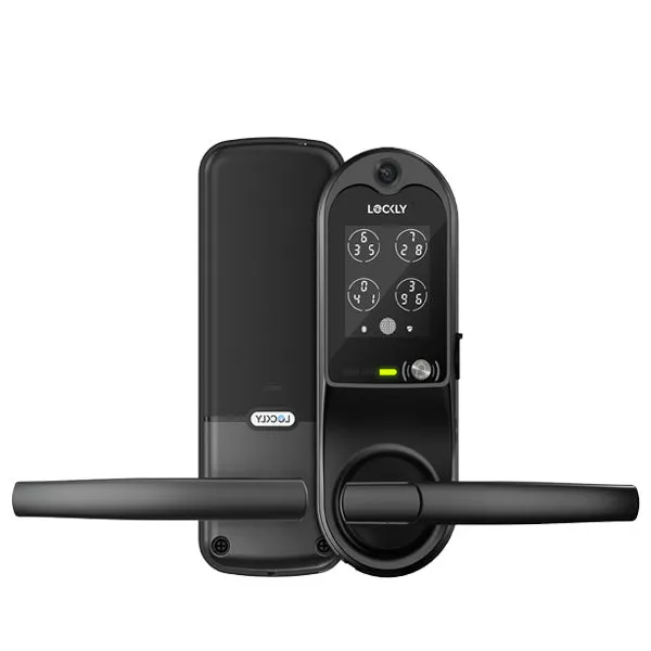 Lockly  Guard VISION DUO 698D - Doorbell Video Camera Smart Lock - Interconnected Deadbolt Latch  - Fingerprint Reader - Wi-Fi-Bluetooth App Controlled - Optional Finish