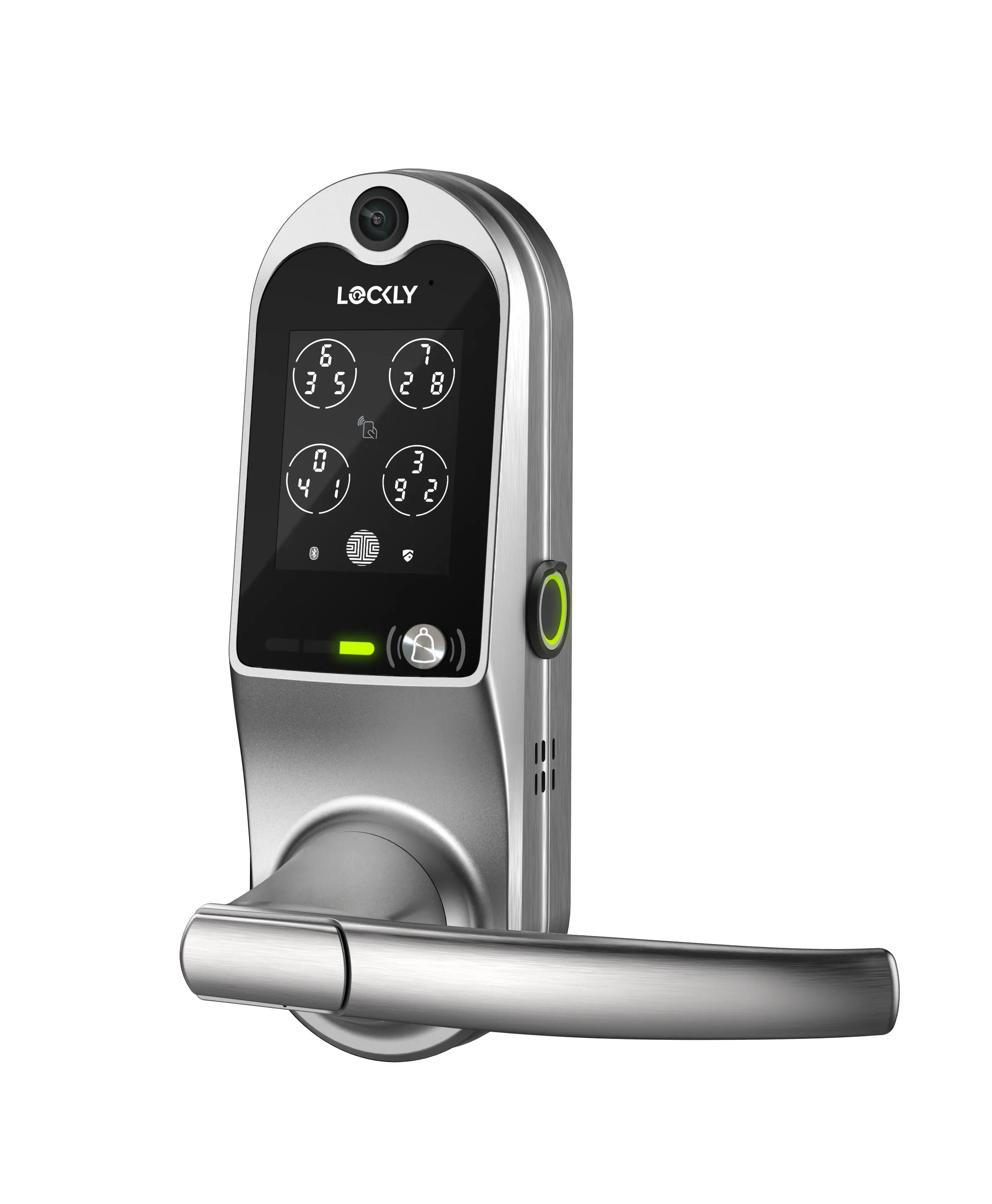 Lockly  Guard VISION DUO 698D - Doorbell Video Camera Smart Lock - Interconnected Deadbolt Latch  - Fingerprint Reader - Wi-Fi-Bluetooth App Controlled - Optional Finish