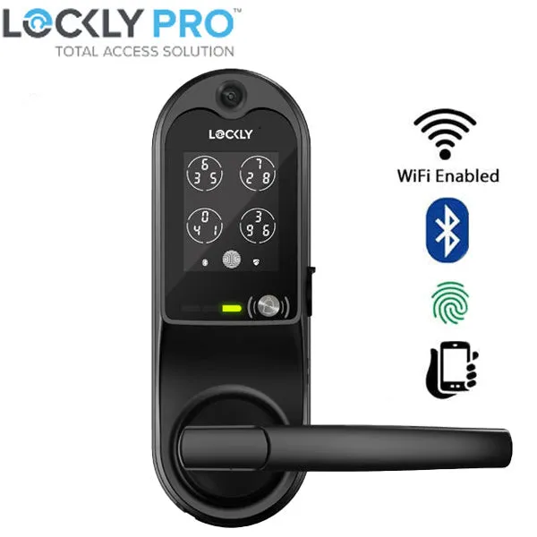 Lockly  Guard VISION DUO 698D - Doorbell Video Camera Smart Lock - Interconnected Deadbolt Latch  - Fingerprint Reader - Wi-Fi-Bluetooth App Controlled - Optional Finish