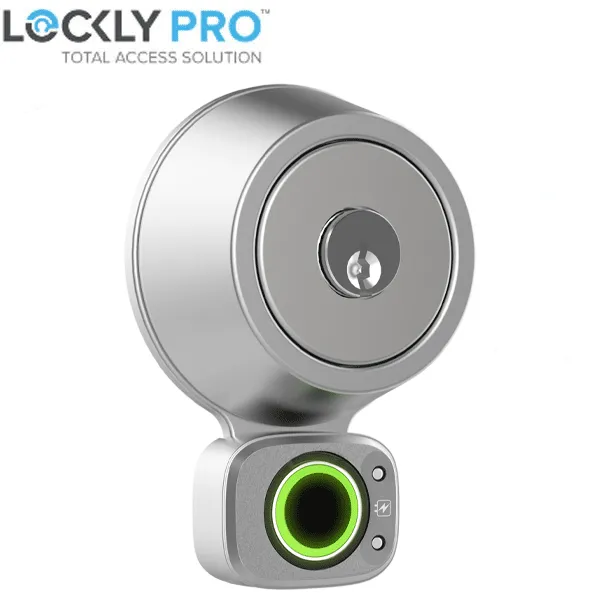 Lockly - PGD7A - Access Touch For Deadbolts - Fingerprint Biometric Reader - Bluetooth App Controlled - Satin Nickel