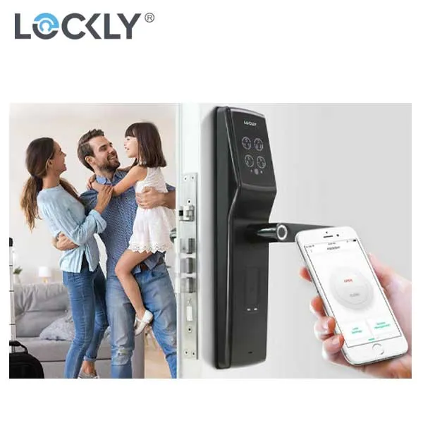 Lockly Pro - PGD829AFMB - Quote Series - Secure Lux - Mortise Smart Lock  - Fingerprint Reader - RFID Card - Bluetooth - Matte Black