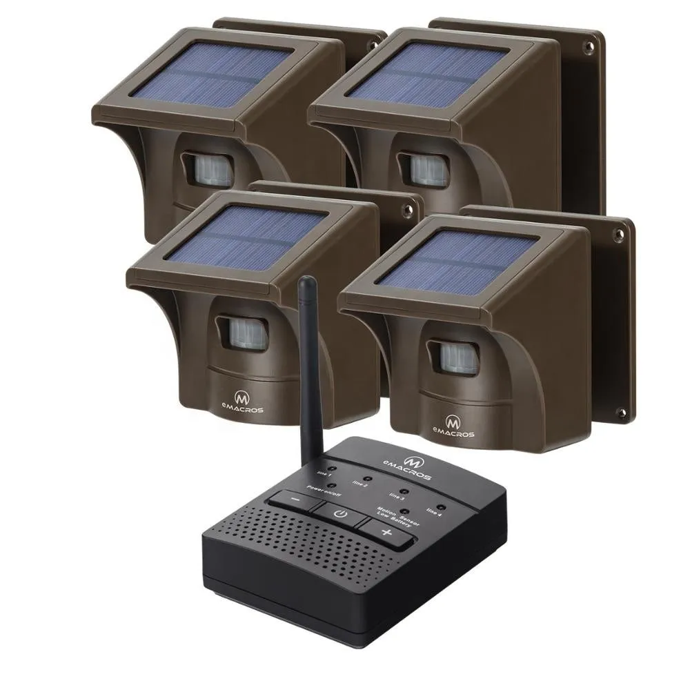 Long Range Solar Wireless Driveway Alarm - Motion Sensor Detector & Security Alert System