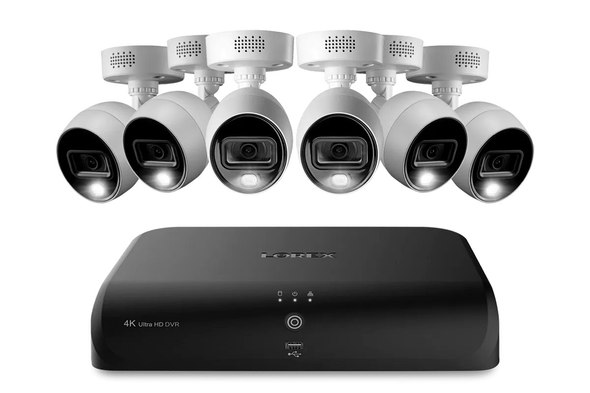 Lorex 4K (8 Camera Capable) 1TB Wired DVR System with Active Deterrence Bullet Cameras