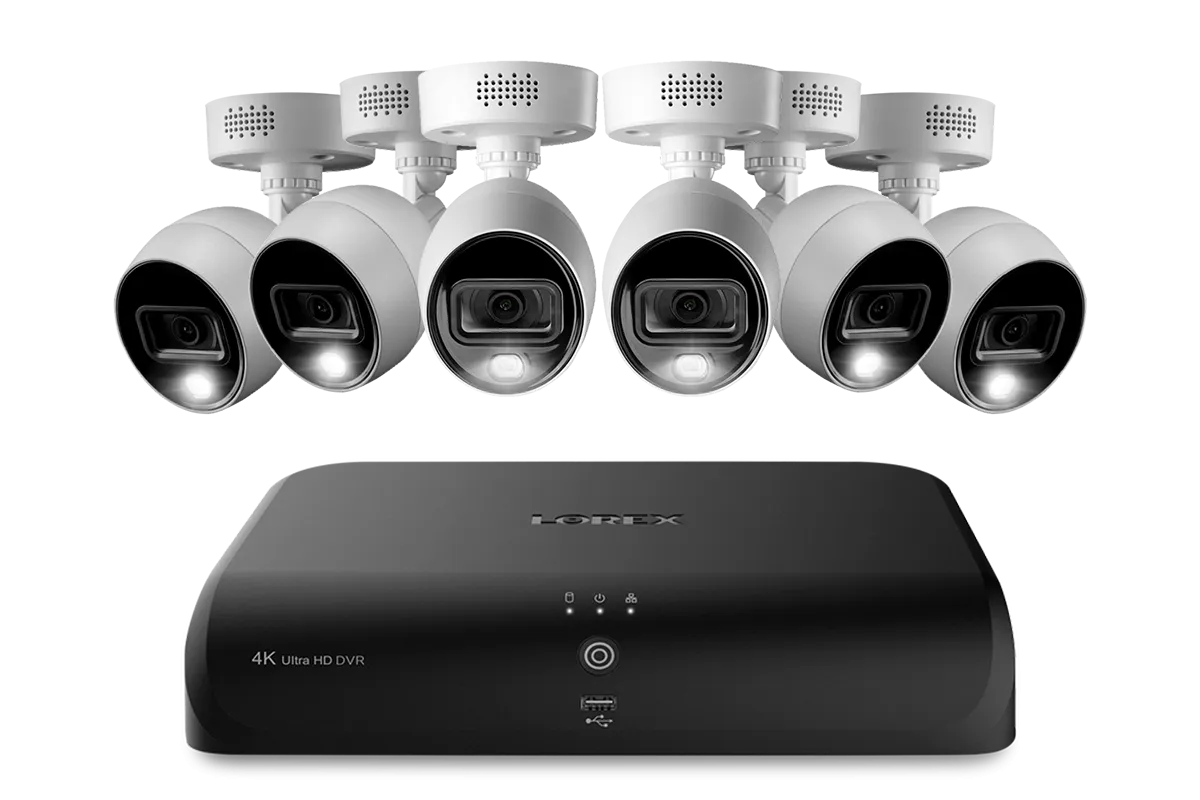 Lorex 4K (8 Camera Capable) 2TB Wired DVR System with Active Deterrence Bullet Cameras