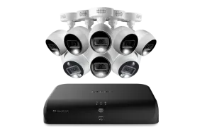 Lorex 4K 8-Channel Wired DVR System with Two Active Deterrence Dome Cameras and Six Active Deterrence Bullet Cameras