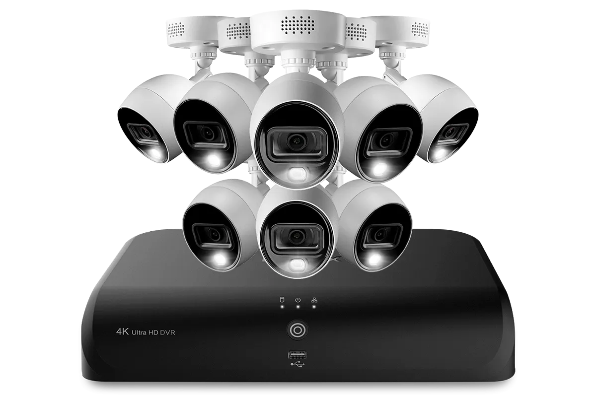 Lorex Fusion 4K 12 Camera Capable (8 Wired   4 Wi-Fi) 2TB Wired DVR System with Active Deterrence Bullet Cameras