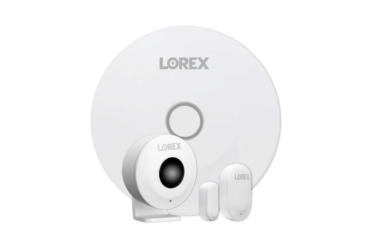 Lorex Fusion 4K (16 Camera Capable) 4TB Wired NVR System with 8 White IP Bullet Cameras, One 2K Wired Video Doorbell and One Sensor Kit