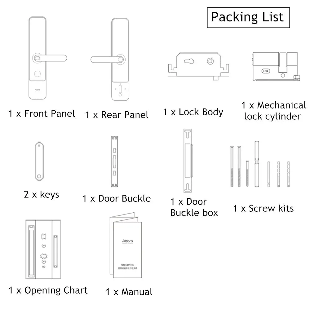 N200 Smart Door Lock Fingerprint Locks Fit For Bluetooth Password NFC Unlock Work With Mihome Apple HomeKit Smart Home