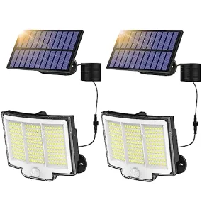 oulac Solar Lights for Outside, 210 LED Motion Sensor Outdoor Lights, IP68 Waterproof Outdoor Solar Lights, Solar Flood Lights Outdoor for Yard, Patio, Garden(2 Pack)