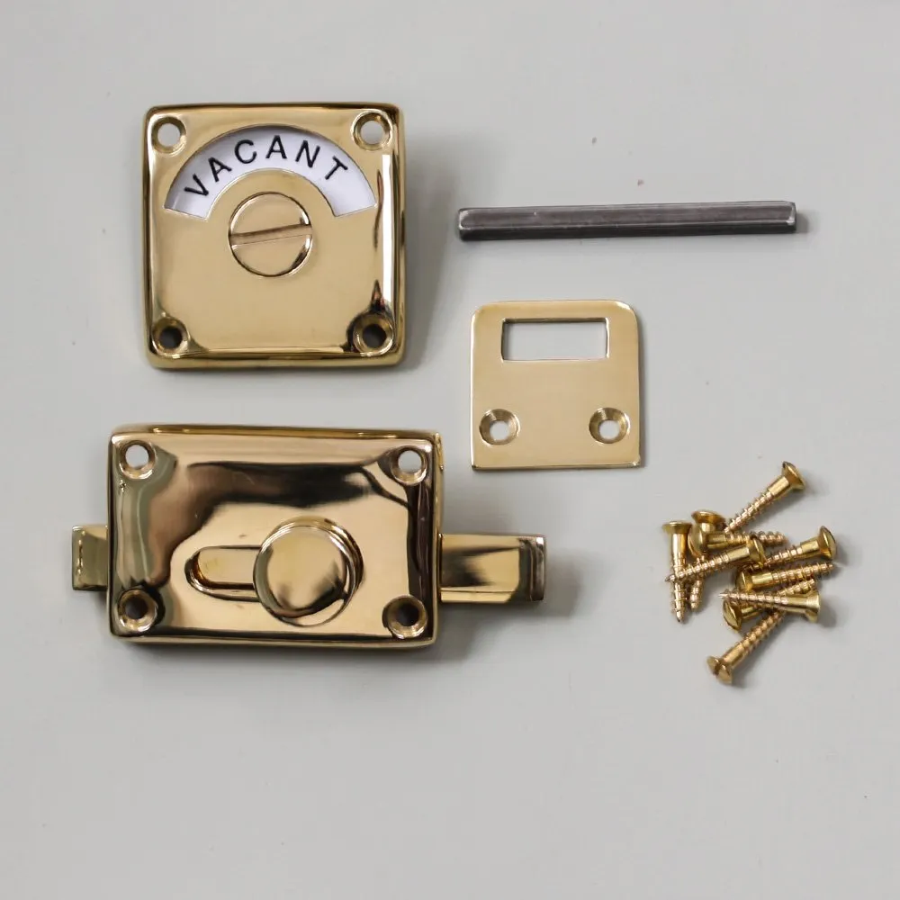 Polished Brass Vacant Engaged Lock