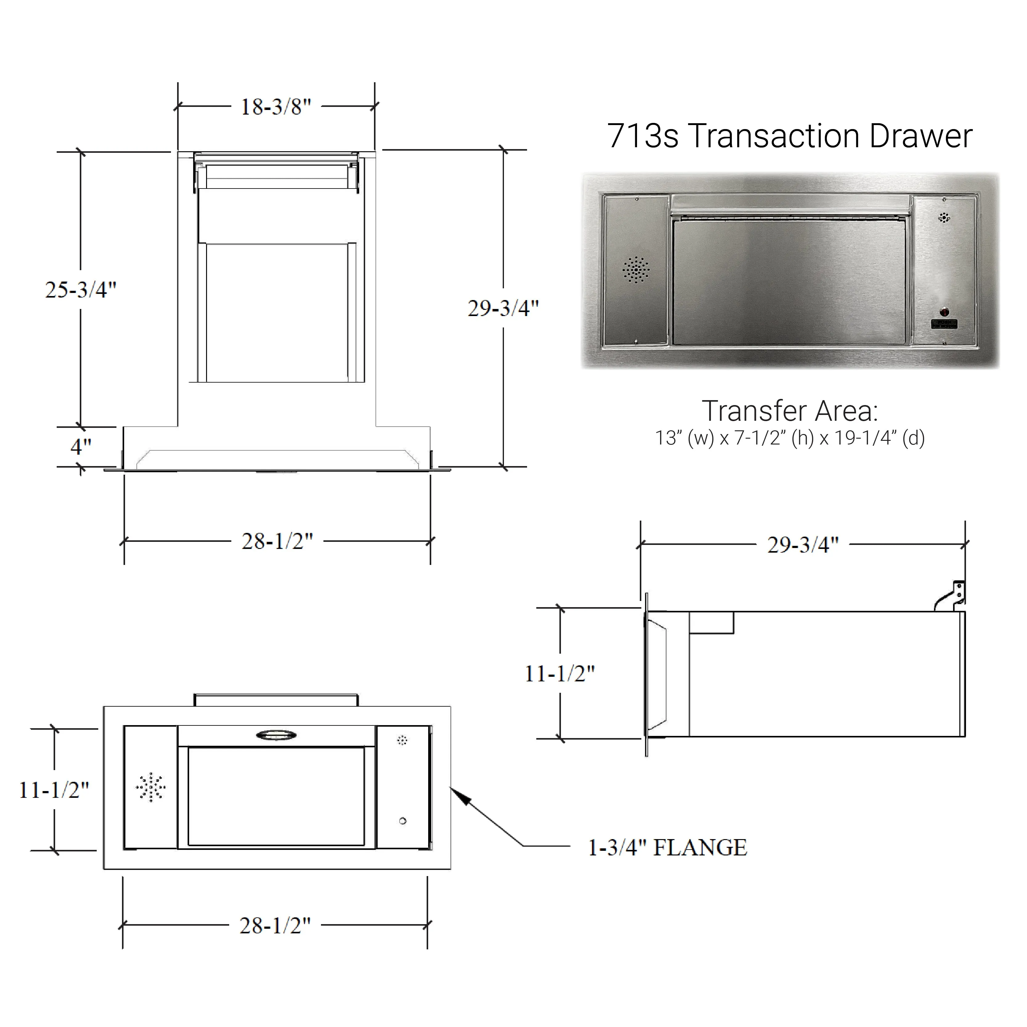 Quikserv PCJ-130-IP & QSP-713S-MAX-IP | Pharmacy Drive-thru Package 60" (W) x 53-1/2" (H) | Hurricane Impact Rated | 23318.1