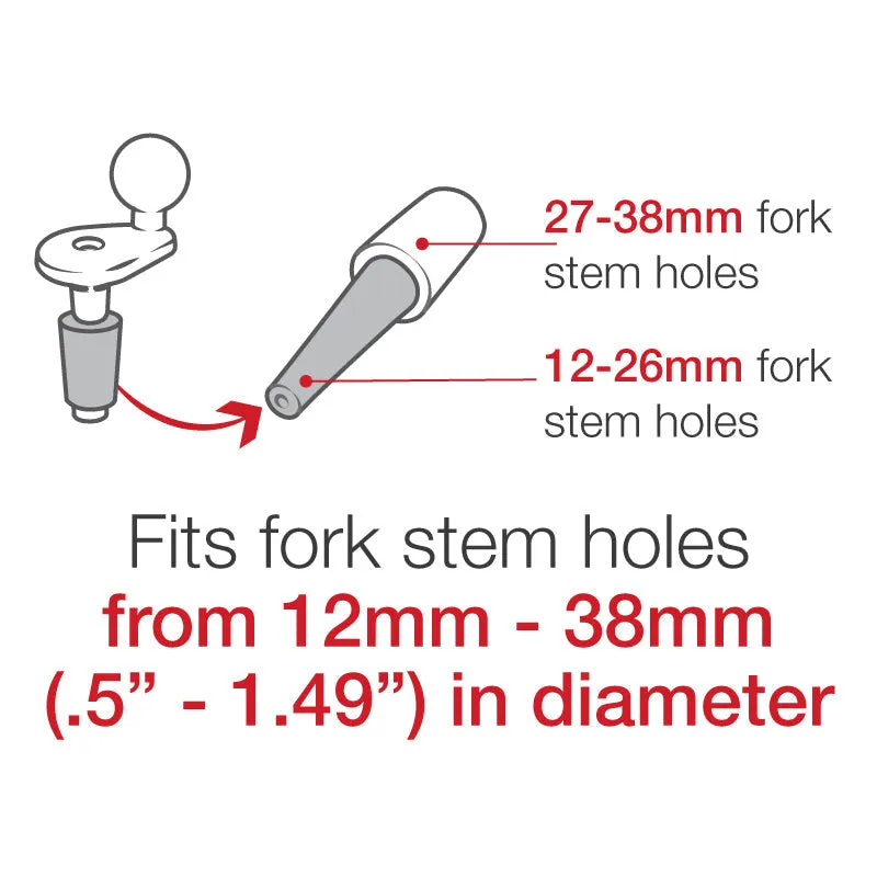 RAM® Motorcycle Fork Stem Mount with 1/4"-20 Action Camera Adapter