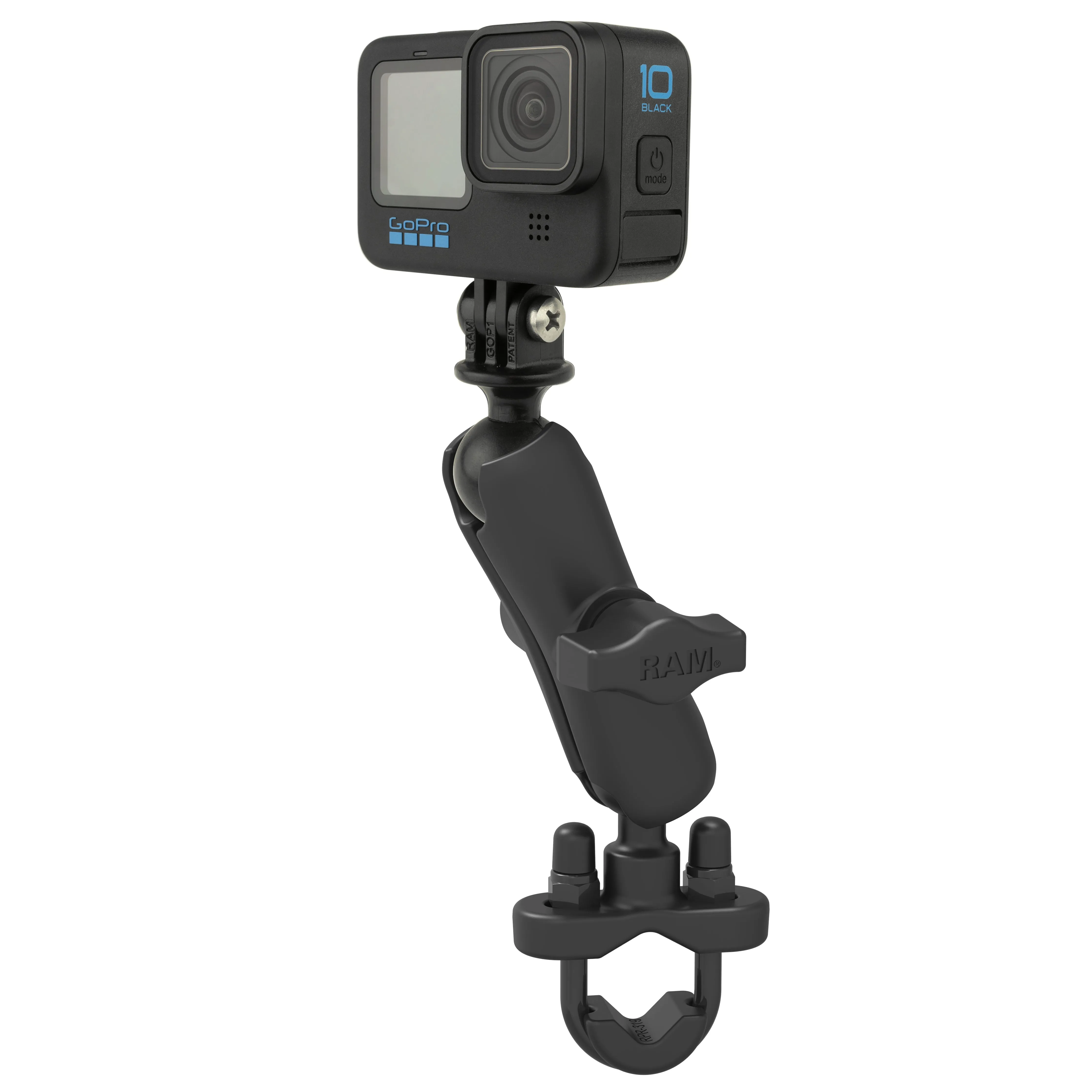 RAM® U-Bolt Double Ball Mount with Action Camera Adapter - Medium