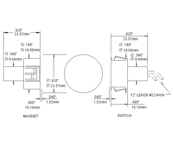 Recessed 3/4in and 1in Steel Door Switch Set - 180-12/184-12/8080-T Series - 10 Pack