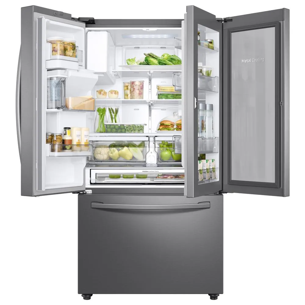 Samsung - 23 cu. ft. 3-Door French Door Refrigerator - Stainless Steel