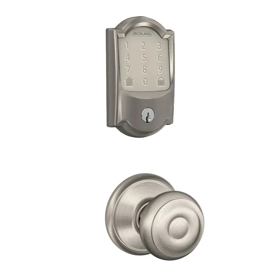 Schlage Encode WiFi Enabled Electronic Keypad Deadbolt with Camelot Trim and Georgian Knob Set